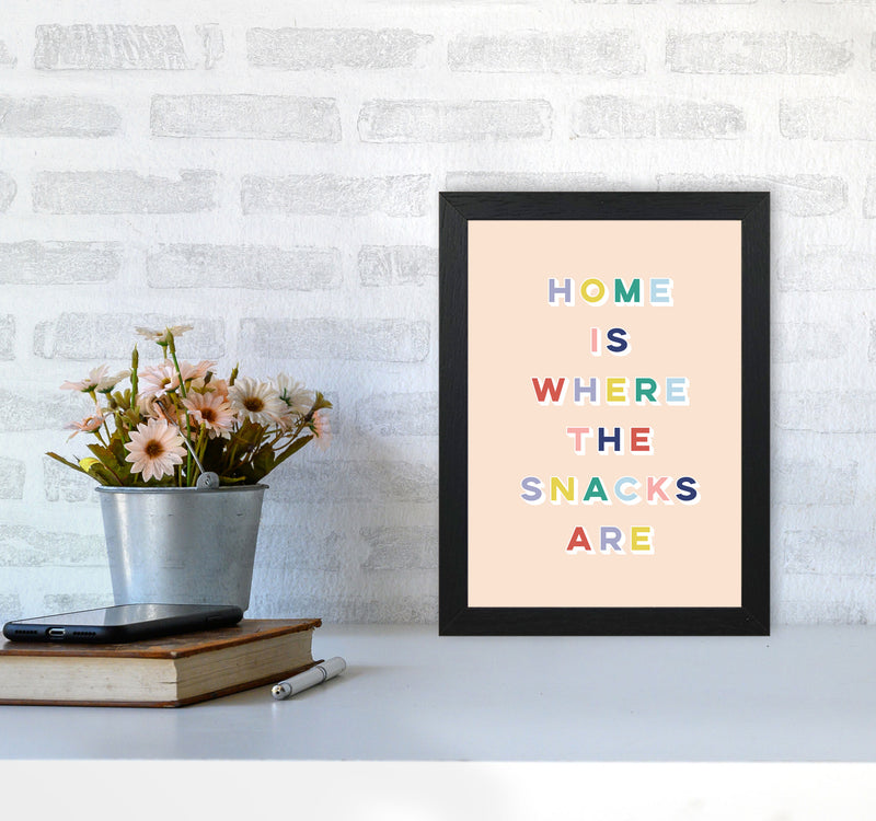 Home Is Where The Snacks Art Print by Lucy Michelle A4 White Frame