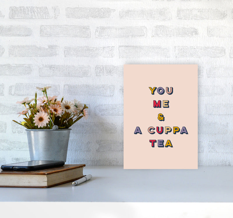 You Me And A Cuppa Tea Art Print by Lucy Michelle A4 Black Frame