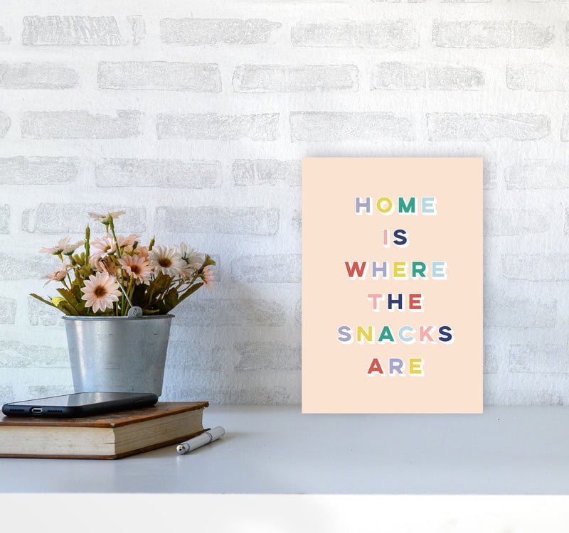 Home Is Where The Snacks Art Print by Lucy Michelle A4 Black Frame
