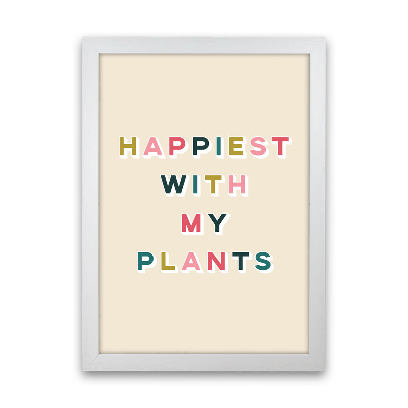 Happiest With My Plants Art Print by Lucy Michelle White Grain