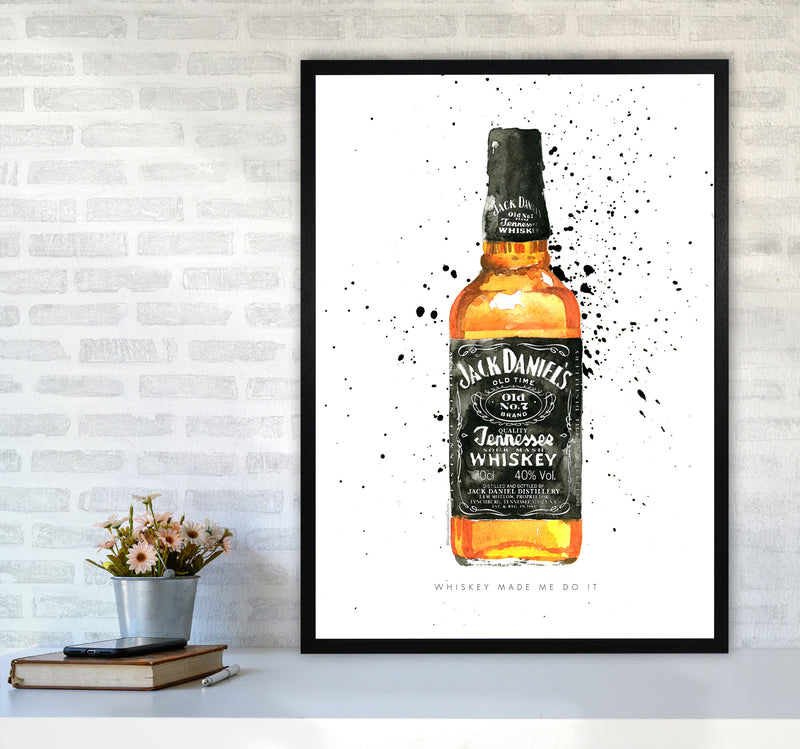 The Whiskey Made Me do It, Kitchen Food & Drink Art Prints A1 White Frame
