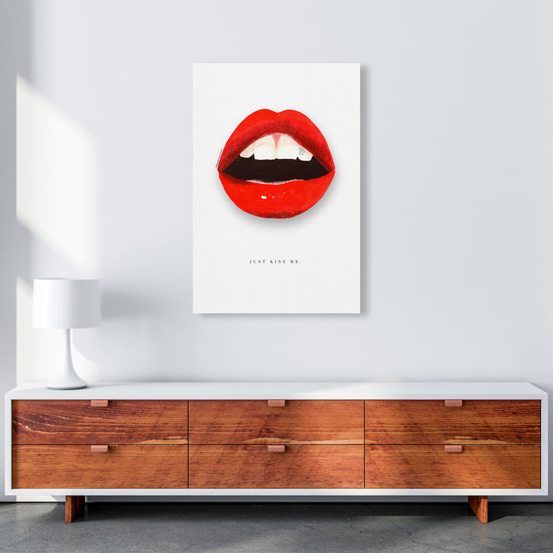 Just Kiss Me Lips Modern Fashion Print A1 Canvas