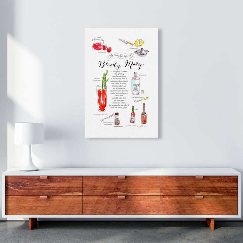Bloody Mary Recipe, Kitchen Food & Drink Art Prints A1 Canvas