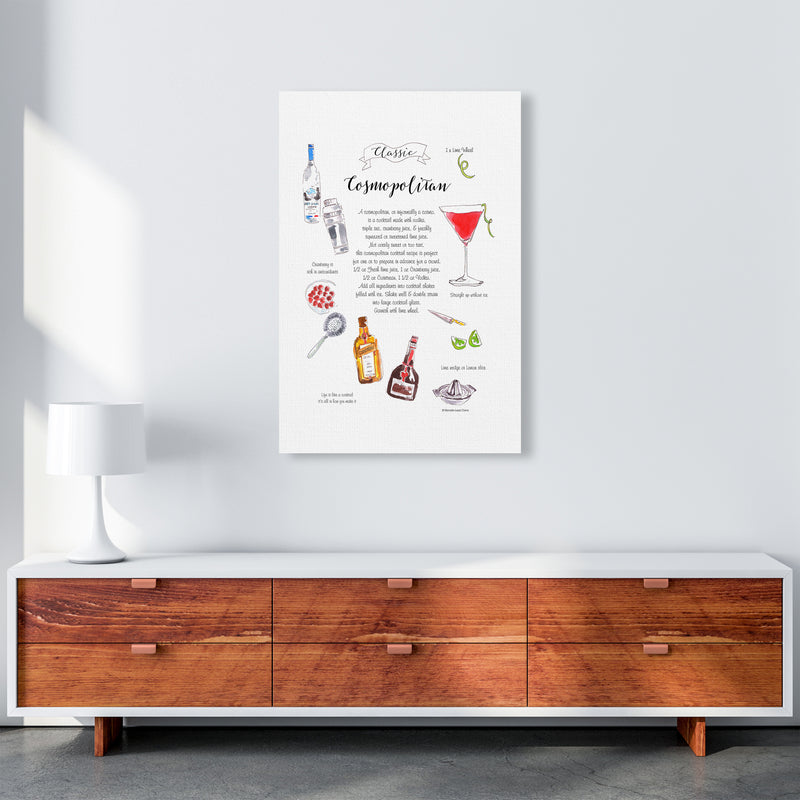 Cosmopolitan Cocktail Recipe, Kitchen Food & Drink Art Prints A1 Canvas