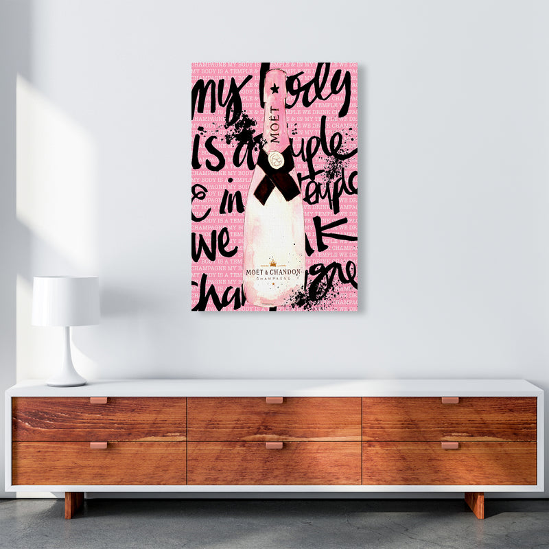 My Body Is A Temple Moet, Kitchen Food & Drink Art Prints A1 Canvas