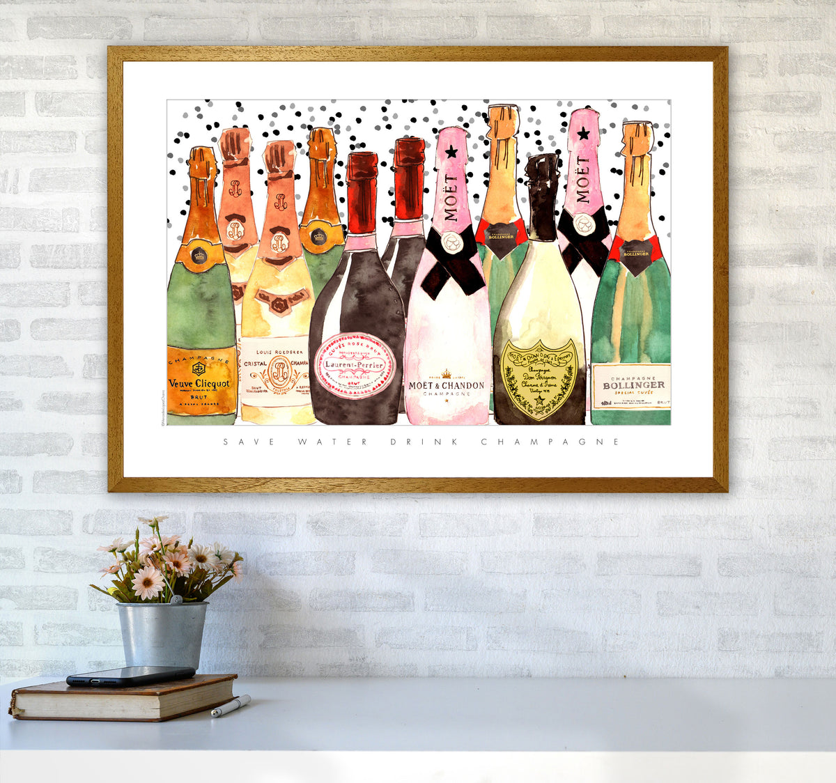 Designer Champagne Bottle orders Abstract Wall Art