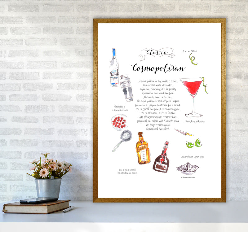 Cosmopolitan Cocktail Recipe, Kitchen Food & Drink Art Prints A1 Print Only