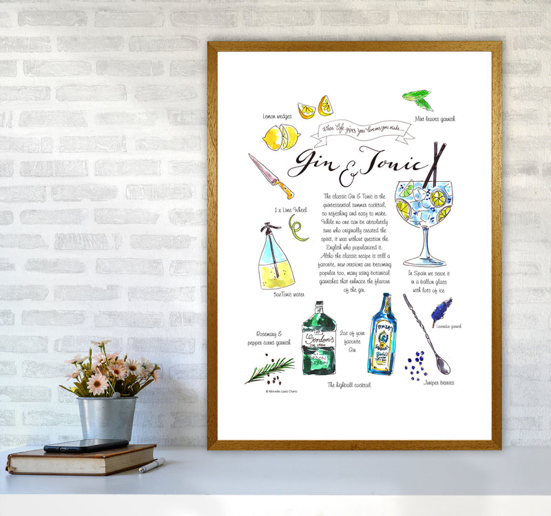 Gin And Tonic Recipe, Kitchen Food & Drink Art Prints A1 Print Only