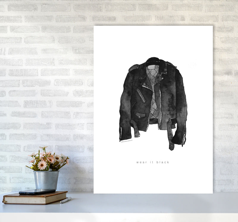 Wear It Black Leather Jacket Modern Fashion Print A1 Black Frame
