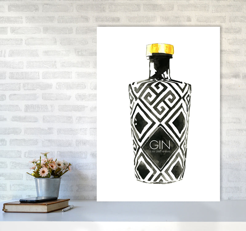 Gin Is My Spirit Animal, Kitchen Food & Drink Art Prints A1 Black Frame