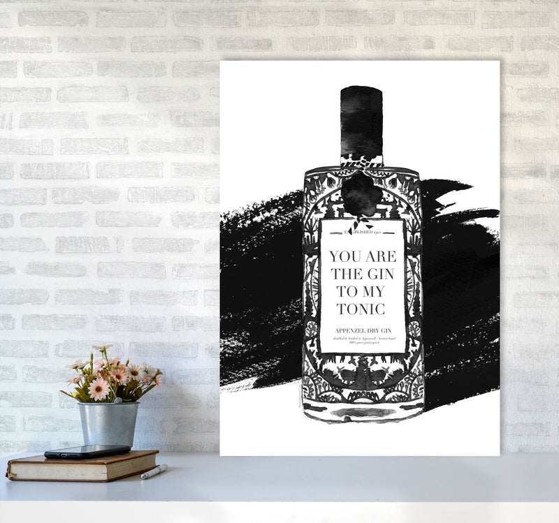 Gin To My Tonic, Kitchen Food & Drink Art Prints A1 Black Frame