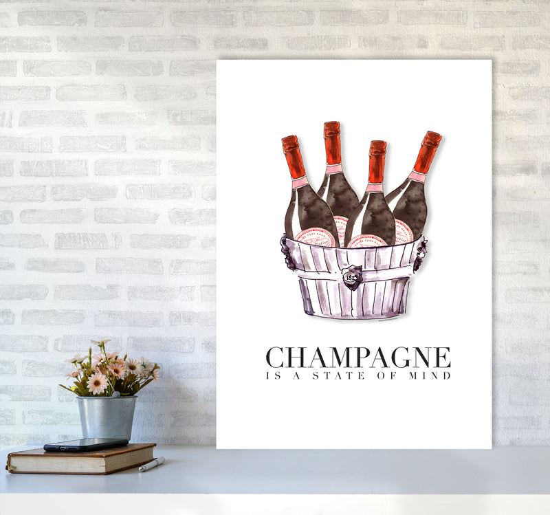 Champagne Is A State Of Mind, Kitchen Food & Drink Art Prints A1 Black Frame