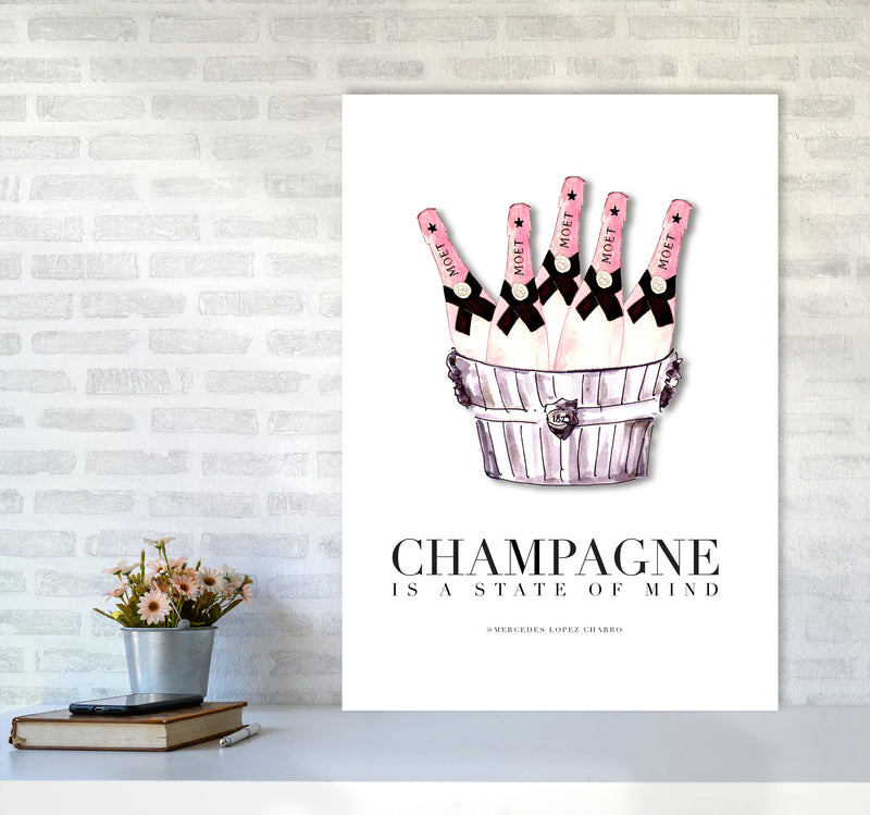 Moet Champagne Is A State Of Mind, Kitchen Food & Drink Art Prints A1 Black Frame