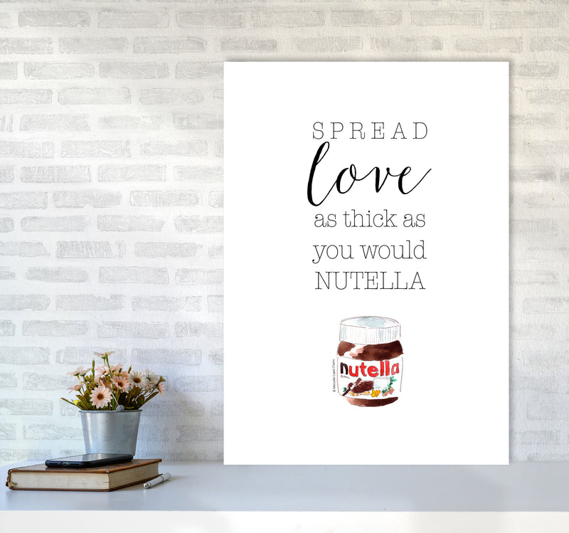 Spread Love Like Nutella, Kitchen Food & Drink Art Prints A1 Black Frame