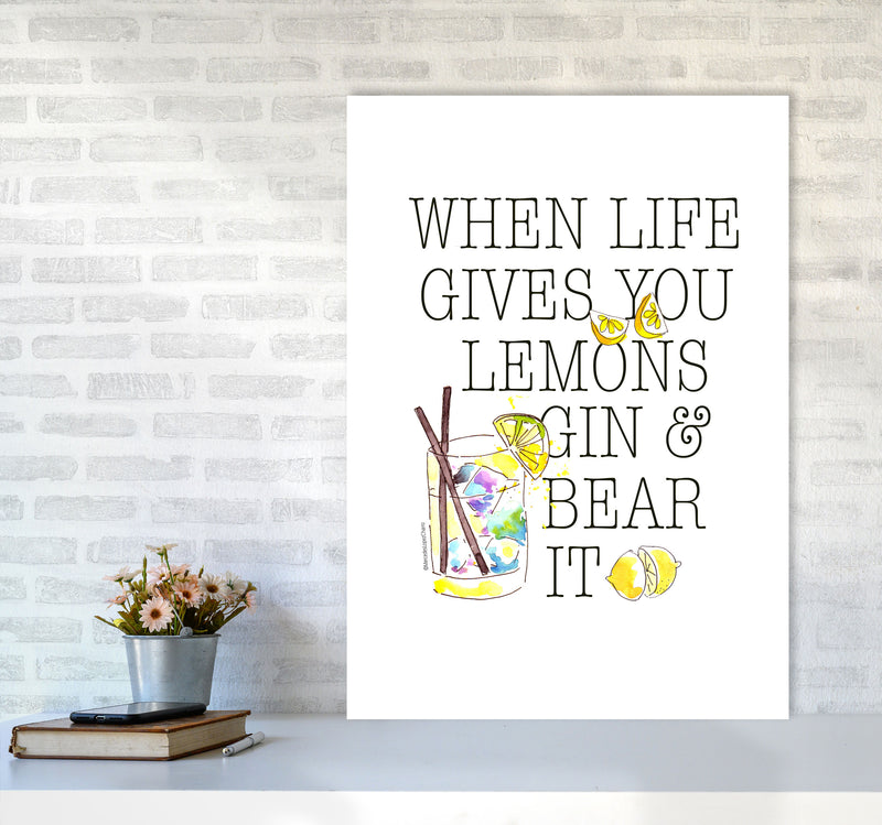 When Gives You Lemons, Kitchen Food & Drink Art Prints A1 Black Frame
