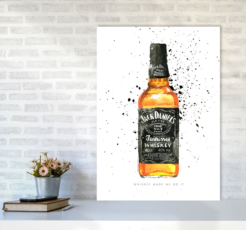 The Whiskey Made Me do It, Kitchen Food & Drink Art Prints A1 Black Frame