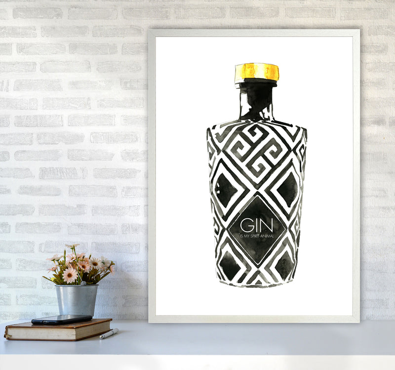 Gin Is My Spirit Animal, Kitchen Food & Drink Art Prints A1 Oak Frame