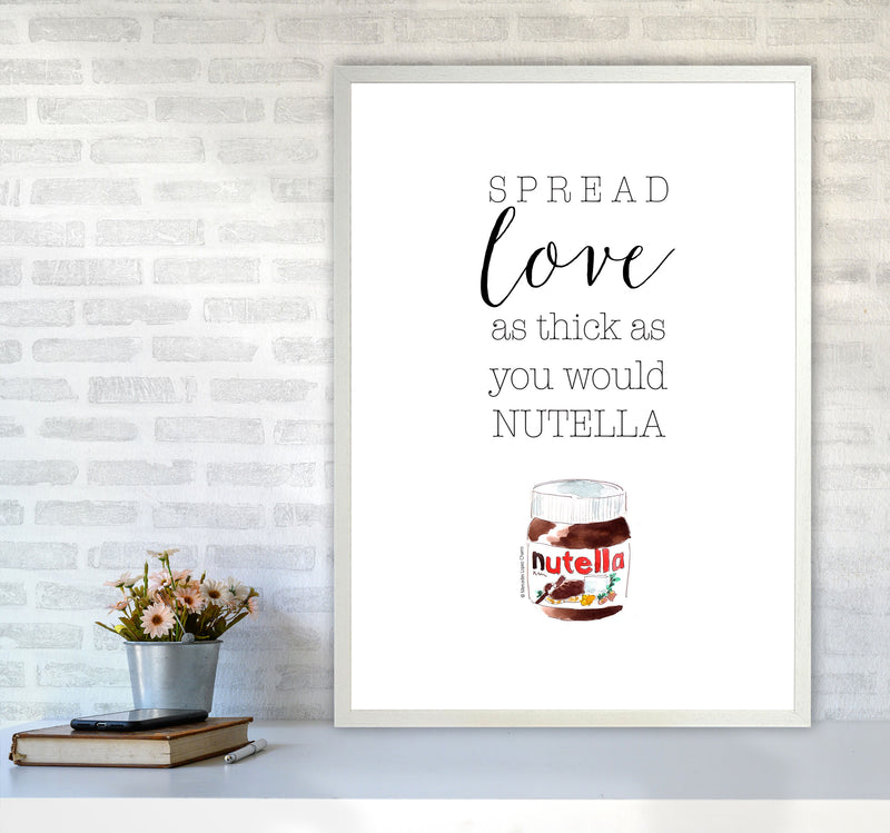 Spread Love Like Nutella, Kitchen Food & Drink Art Prints A1 Oak Frame