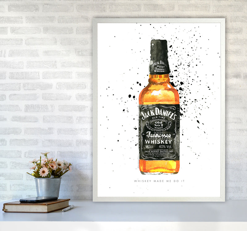 The Whiskey Made Me do It, Kitchen Food & Drink Art Prints A1 Oak Frame
