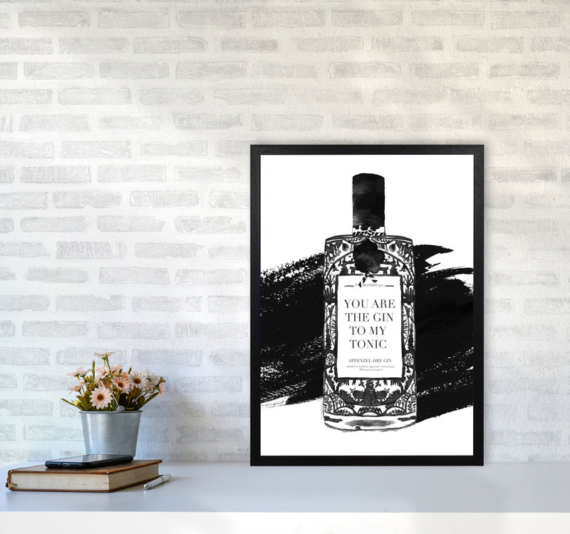 Gin To My Tonic, Kitchen Food & Drink Art Prints A2 White Frame