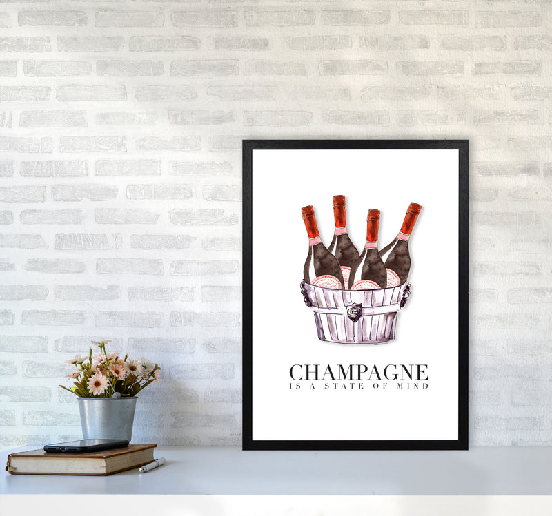 Champagne Is A State Of Mind, Kitchen Food & Drink Art Prints A2 White Frame