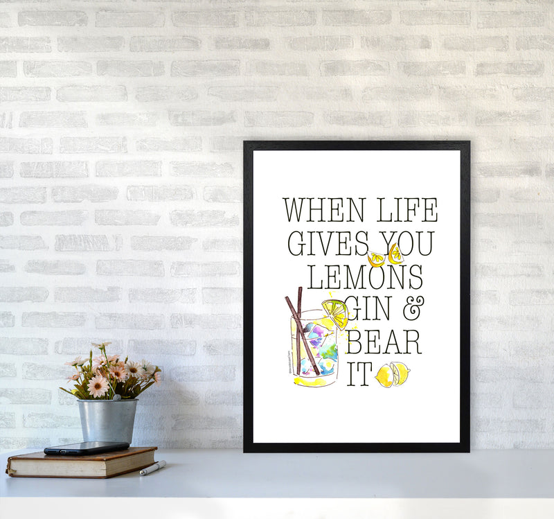 When Gives You Lemons, Kitchen Food & Drink Art Prints A2 White Frame