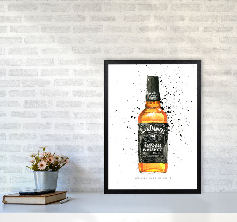The Whiskey Made Me do It, Kitchen Food & Drink Art Prints A2 White Frame
