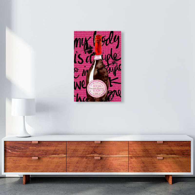 My Body Is A Temple Champagne, Kitchen Food & Drink Art Prints A2 Canvas