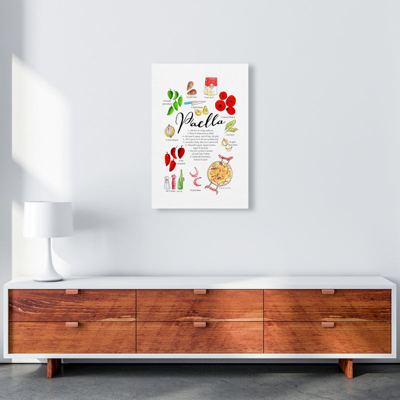 Paella Ingredients Recipe, Kitchen Food & Drink Art Prints A2 Canvas