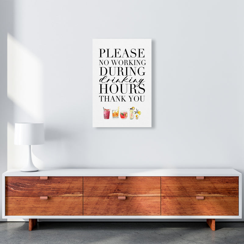 No Working During Drinking Hours, Kitchen Food & Drink Art Prints A2 Canvas