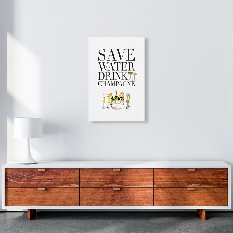 Save Water Drink Champagne, Kitchen Food & Drink Art Prints A2 Canvas
