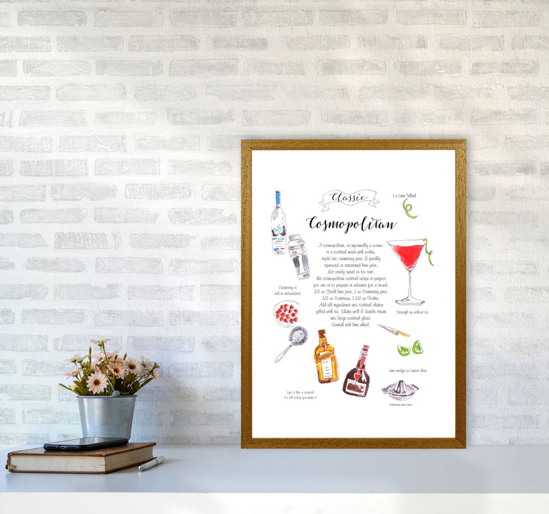 Cosmopolitan Cocktail Recipe, Kitchen Food & Drink Art Prints A2 Print Only