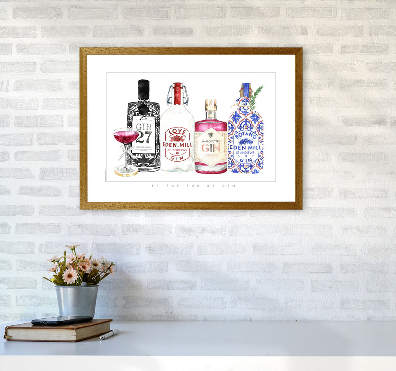 Let The Fun Be Gin, Kitchen Food & Drink Art Prints A2 Print Only