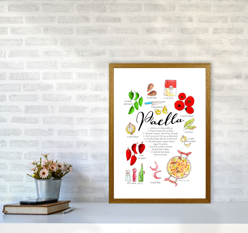 Paella Ingredients Recipe, Kitchen Food & Drink Art Prints A2 Print Only