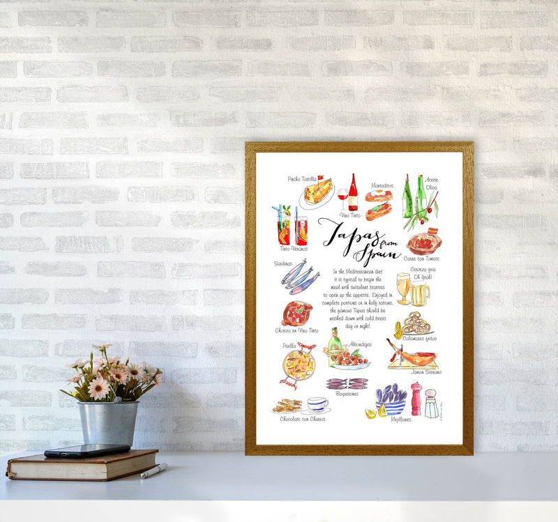 Spanish Tapas Ingredients, Kitchen Food & Drink Art Prints A2 Print Only