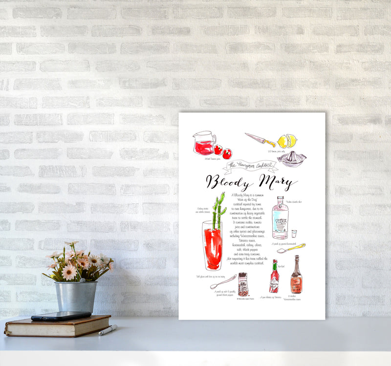 Bloody Mary Recipe, Kitchen Food & Drink Art Prints A2 Black Frame