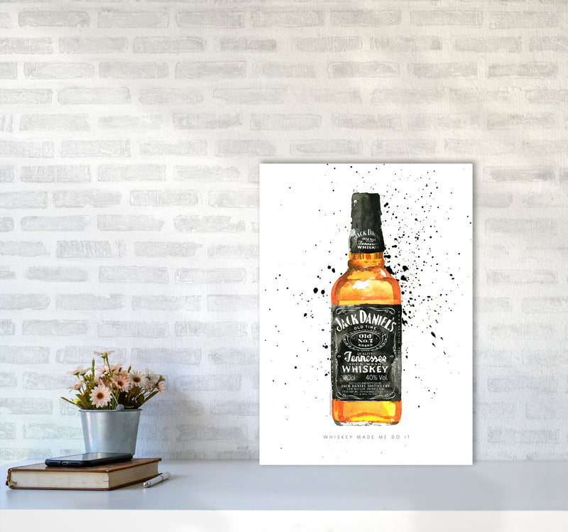The Whiskey Made Me do It, Kitchen Food & Drink Art Prints A2 Black Frame