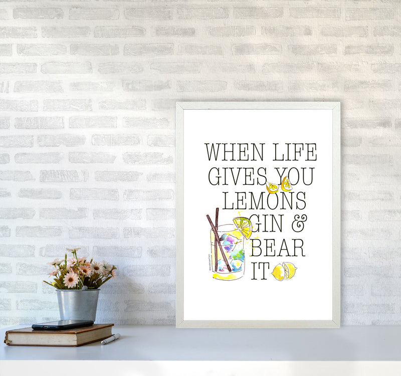 When Gives You Lemons, Kitchen Food & Drink Art Prints A2 Oak Frame