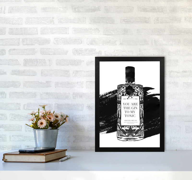 Gin To My Tonic, Kitchen Food & Drink Art Prints A3 White Frame