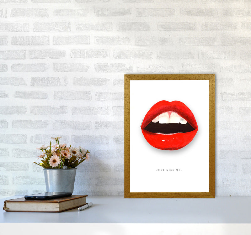 Just Kiss Me Lips Modern Fashion Print A3 Print Only