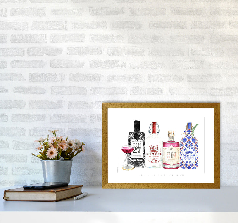Let The Fun Be Gin, Kitchen Food & Drink Art Prints A3 Print Only