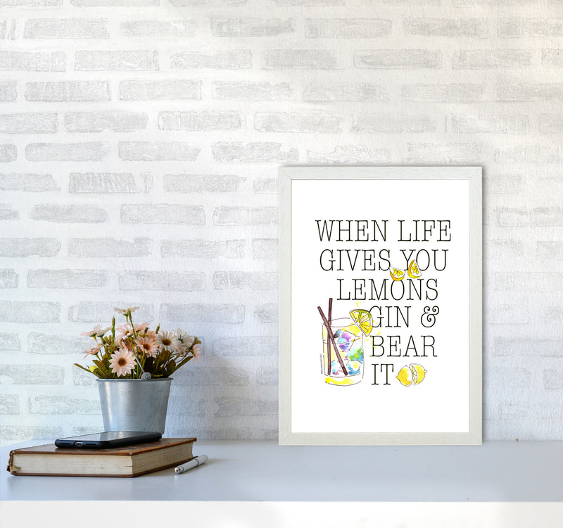 When Gives You Lemons, Kitchen Food & Drink Art Prints A3 Oak Frame