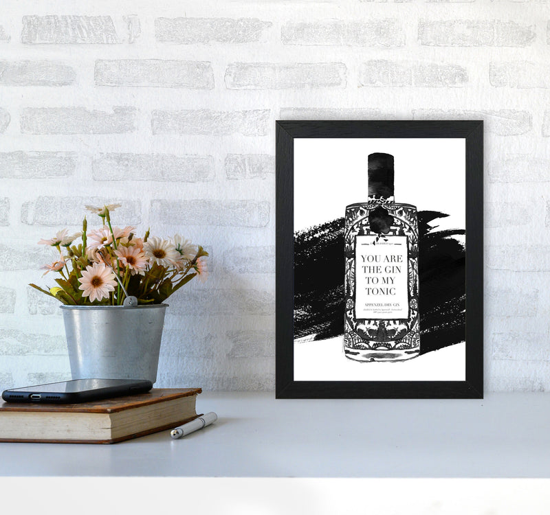 Gin To My Tonic, Kitchen Food & Drink Art Prints A4 White Frame