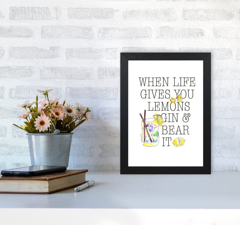 When Gives You Lemons, Kitchen Food & Drink Art Prints A4 White Frame