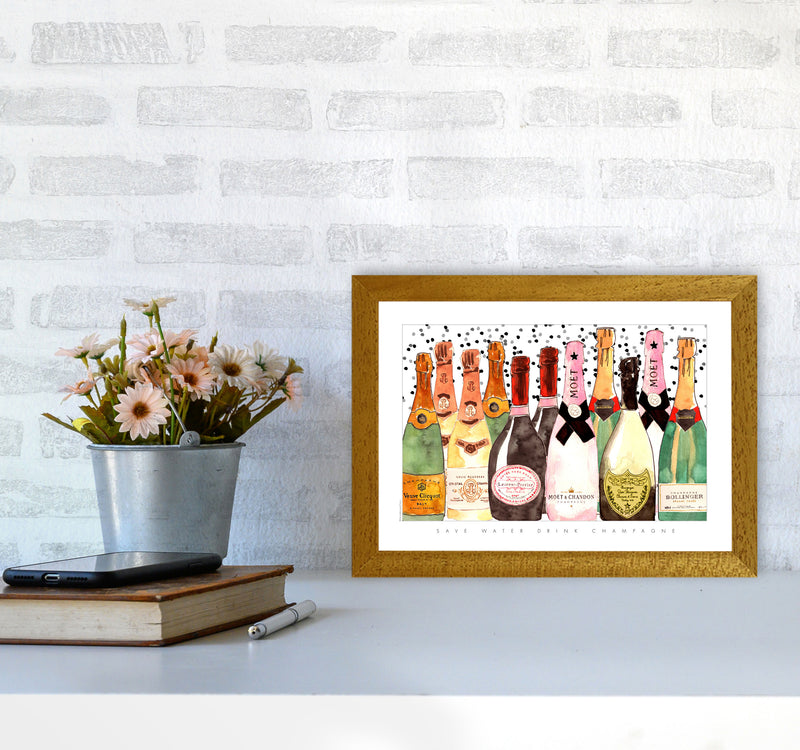 Champagne Bottles, Kitchen Food & Drink Art Prints A4 Print Only