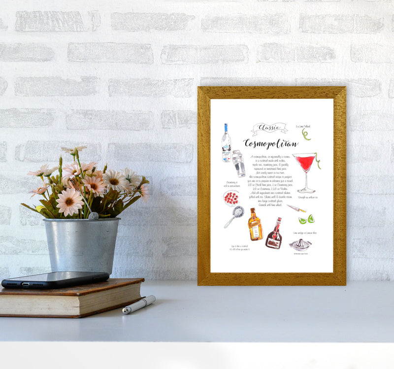 Cosmopolitan Cocktail Recipe, Kitchen Food & Drink Art Prints A4 Print Only