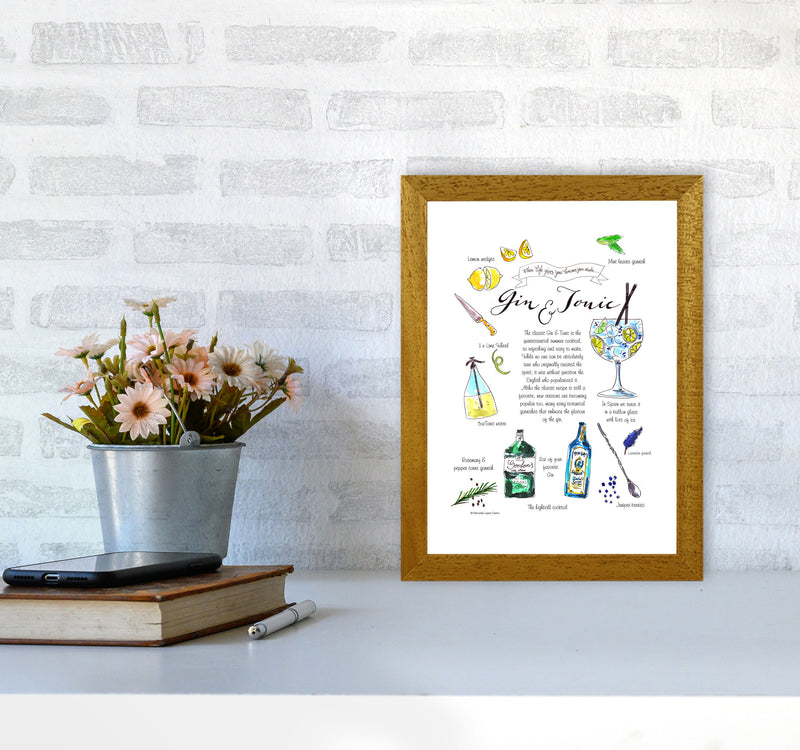 Gin And Tonic Recipe, Kitchen Food & Drink Art Prints A4 Print Only