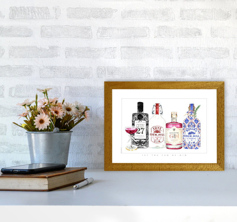 Let The Fun Be Gin, Kitchen Food & Drink Art Prints A4 Print Only