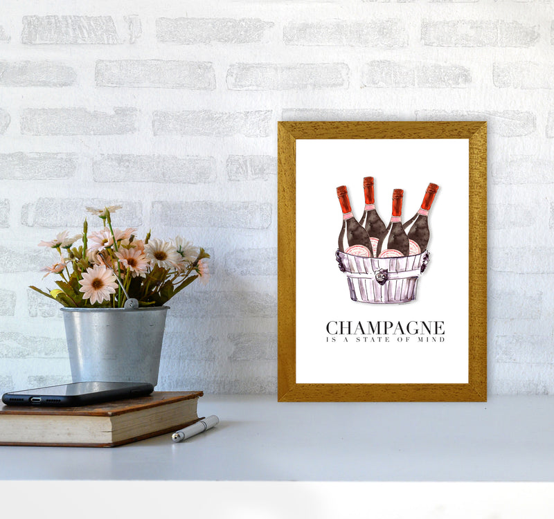 Champagne Is A State Of Mind, Kitchen Food & Drink Art Prints A4 Print Only