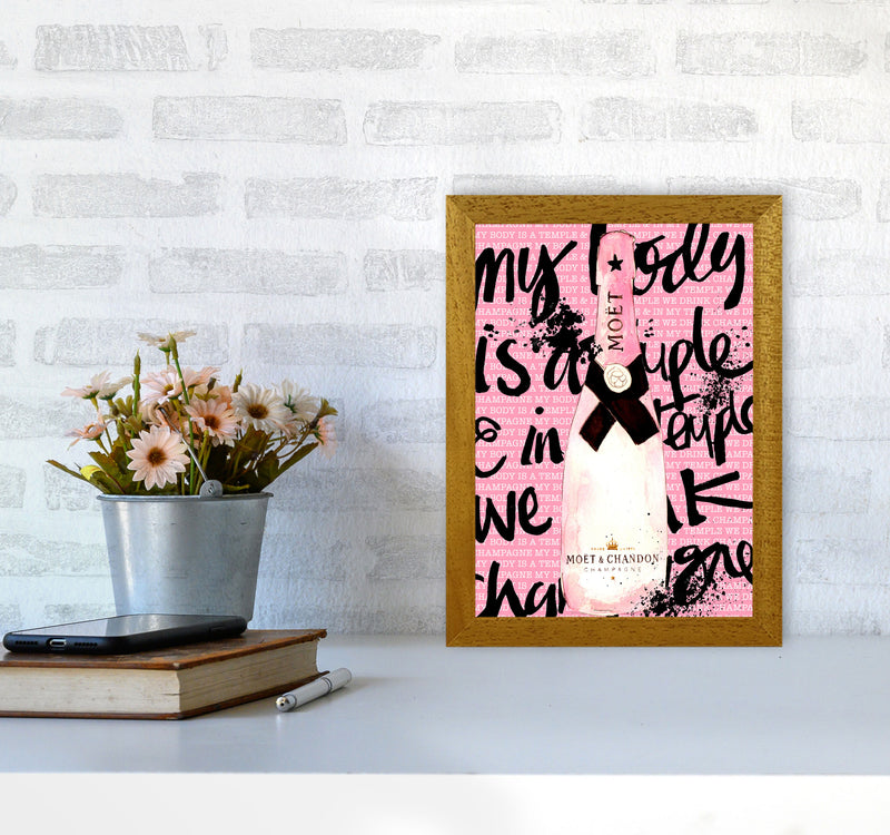 My Body Is A Temple Moet, Kitchen Food & Drink Art Prints A4 Print Only